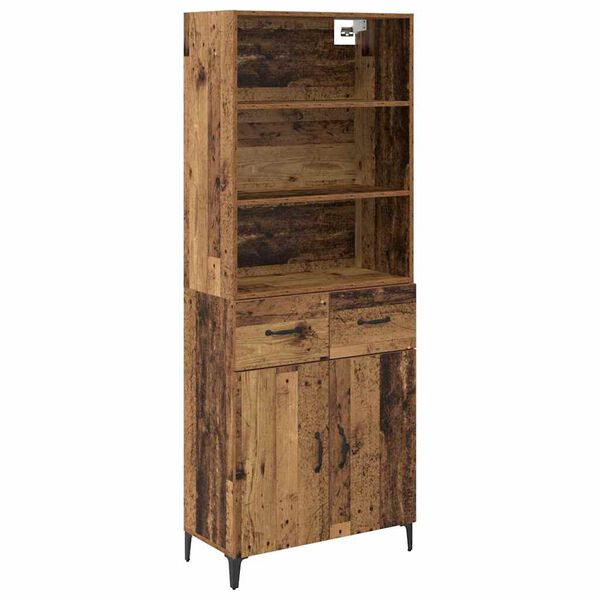 vidaXL Highboard Old Wood 69.5 x 34 x 180 cm Engineered Wood