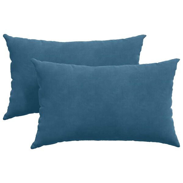 vidaXL Sofa Pillows 2 pcs Blue 50 x 30 cm Corduroy Fabric