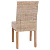 vidaXL Dining Chair 2 pcs Natural 45 x 54 x 93 cm Solid Mahogany Wood