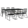 vidaXL 7 Piece Garden Dining Set Black PVC Rattan