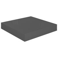 vidaXL Floating Wall Shelf High Gloss Grey 23x23.5x3.8 cm MDF
