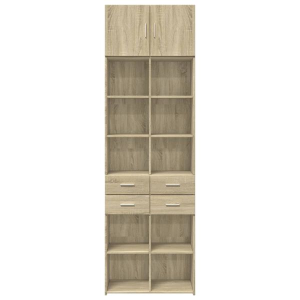 vidaXL Storage Cabinet Sonoma Oak 70x42.5x225 cm Engineered Wood