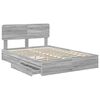vidaXL Storage Bed Grey Sonoma 160 x 200 cm Engineered Wood