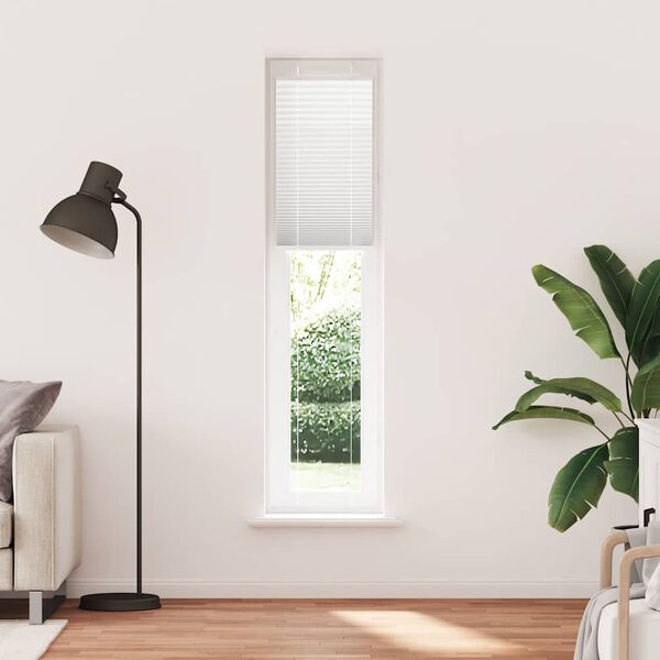 vidaXL Pleated Blind White 40x200 cm Fabric Width 39.4 cm Polyester