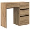 vidaXL Desk with Drawer Artisan Oak 90 x 37.5 x 75 cm Engineered Wood