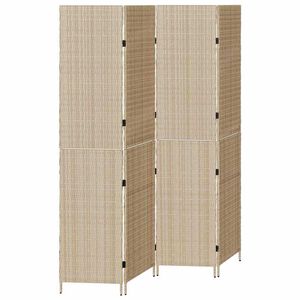 vidaXL Room Divider Folding Manual Beige 196 x 200 cm Poly Rattan