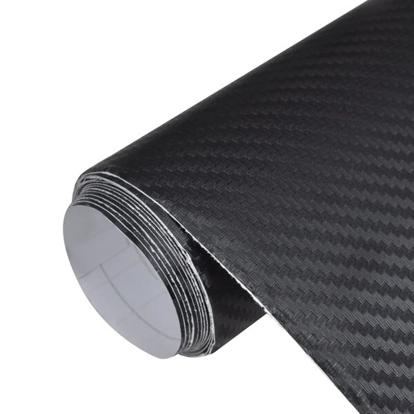 vidaXL Car Film 3D Black 100x150 cm