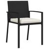 vidaXL Garden Dining Set 9 pcs Black Powder-Coated Steel