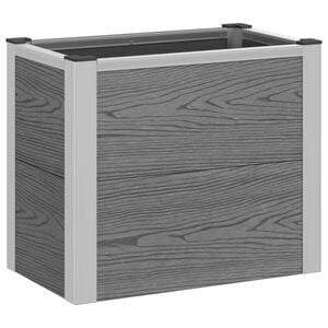 vidaXL Garden Raised Bed Grey 50 x 30 x 42 cm WPC and Aluminium