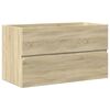 vidaXL 3 Piece Bathroom Furniture Set Sonoma Oak Engineered Wood