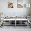 vidaXL Metal Bed Frame without Mattress with Footboard White 193x203cm