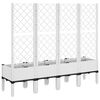 vidaXL Garden Planter with Trellis White 160x40x142 cm PP