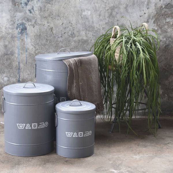 LABEL51 Laundry Box 40x40x58 cm L Antique Grey