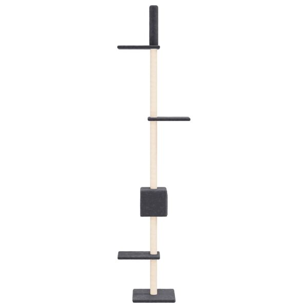 vidaXL Floor to Ceiling Cat Tree Dark Grey 250.5-276.5 cm