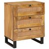 vidaXL Bedside Cabinet Natural 50 x 33 x 62 cm Solid Mango Wood