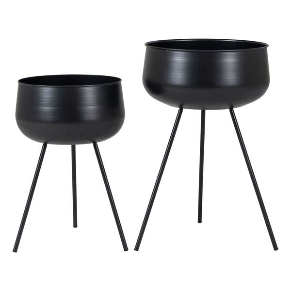 House Nordic 2 Piece Flower Pots Kira Black