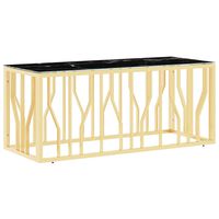 vidaXL Coffee Table Gold 110x45x45 cm Stainless Steel and Glass