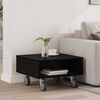 vidaXL Side Table with Wheels Black Oak 50.5 x 50 x 30 cm