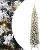 vidaXL Artificial Christmas Tree with LED Light Green and White 180 cm