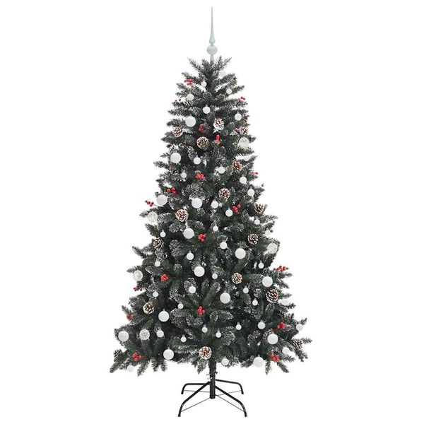 vidaXL Artificial Christmas Tree with 300 LEDs with Stand Green 180 cm