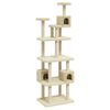 vidaXL Cat Tree with Sisal Scratching Posts Cream 188 cm