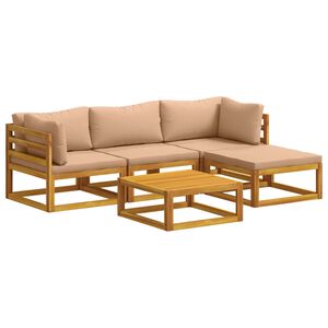 vidaXL Sofa Set 5 pcs Natural Solid Acacia Wood