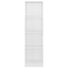 vidaXL 4-Tier Book Cabinet High Gloss White 40x24x142 cm Engineered Wood