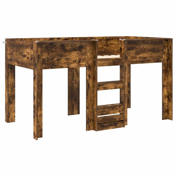 vidaXL Bunk Bed for Kids Smoked Oak 100 x 200 cm Engineered wood