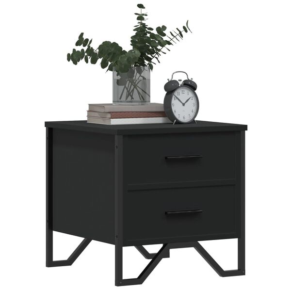 vidaXL Bedside Cabinets 2 pcs Black 40x41x40 cm Engineered Wood