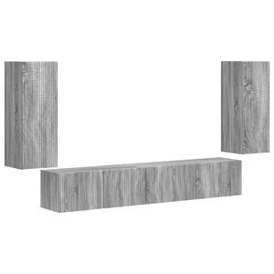 vidaXL TV Cabinet Set 4 pcs Grey Sonoma Engineered Wood