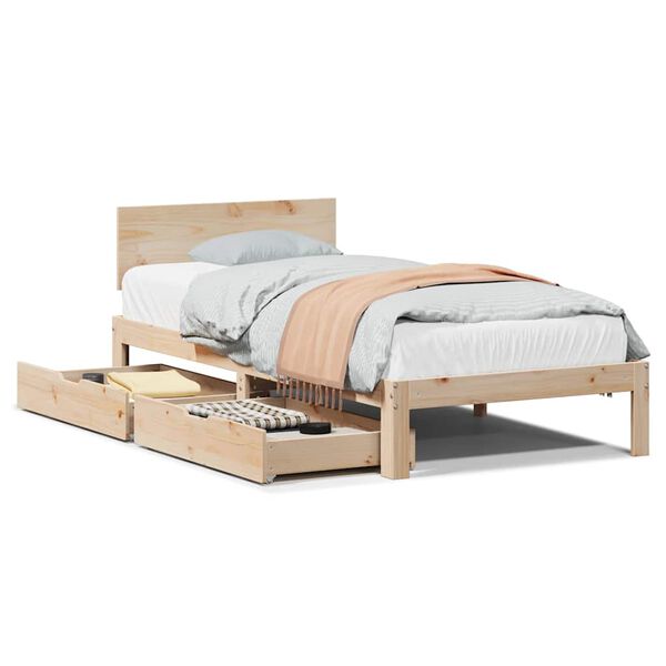 vidaXL Bed Frame with Drawers without Mattress 90x190 cm Single