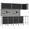 vidaXL Work Cabinet Set with Drawer with Shelf 12 pcs Black and Grey