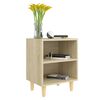 vidaXL Bed Cabinet with Solid Wood Legs Sonoma Oak 40x30x50 cm