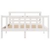 vidaXL Bed Frame without Mattress White 140x200 cm Solid Wood Pine