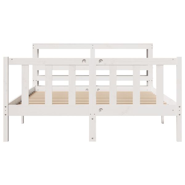 vidaXL Bed Frame without Mattress White 140x200 cm Solid Wood Pine