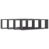 vidaXL Wall Cube Shelf 4 pcs Grey 80x15x26.5 cm Engineered Wood
