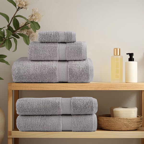 vidaXL Premium Hand Towels "SOLUND" 2 pcs Grey 50x100 cm 600 gsm