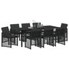 vidaXL Garden Dining Set 9 pcs Black Poly Rattan