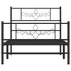 vidaXL Metal Bed Frame without Mattress with Footboard Black 100x190cm