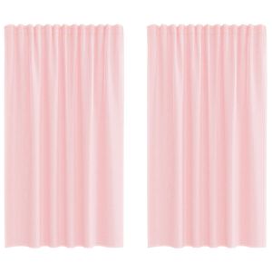 vidaXL Voile Curtains with Rod Pockets 2 pcs Light Pink