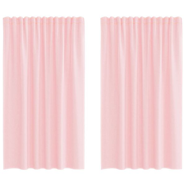 vidaXL Voile Curtains with Rod Pockets 2 pcs Light Pink