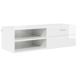 vidaXL Wooden Cabinet 100.5 x 39 x 30 cm High Gloss White