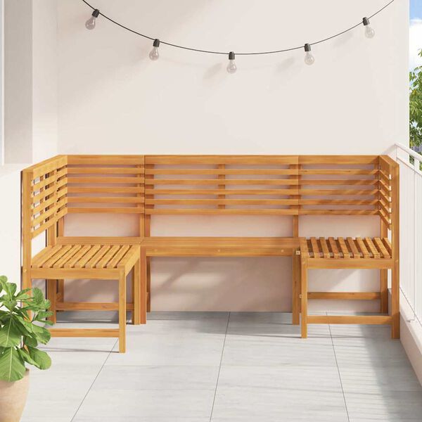 vidaXL Garden Bench Set 3 pcs Brown Solid acacia wood