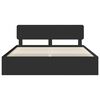 vidaXL Bed Frame with Headboard Black 200 x 200 cm Solid Pine Wood