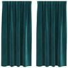 vidaXL Blackout Curtains 2 pcs Dark Green 140 x 175 cm Velvet
