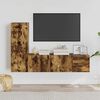 vidaXL 3 Piece TV Cabinet Set Smoked Oak Engineered Wood