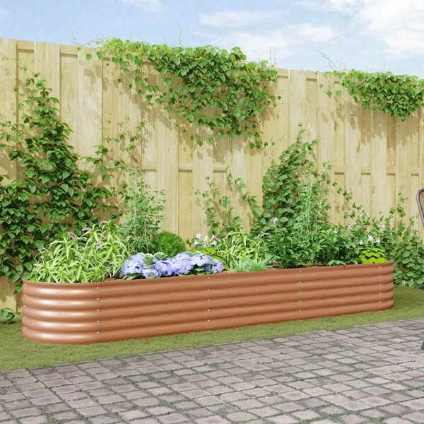 vidaXL Raised Bed Brown 320 x 80 x 44 cm Steel