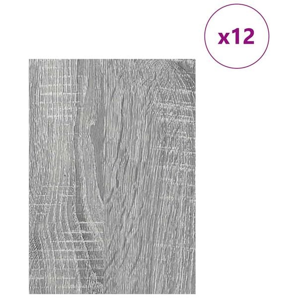 vidaXL Decor Panels 12 pcs Grey sonoma 21 x 30 x 0.3 cm