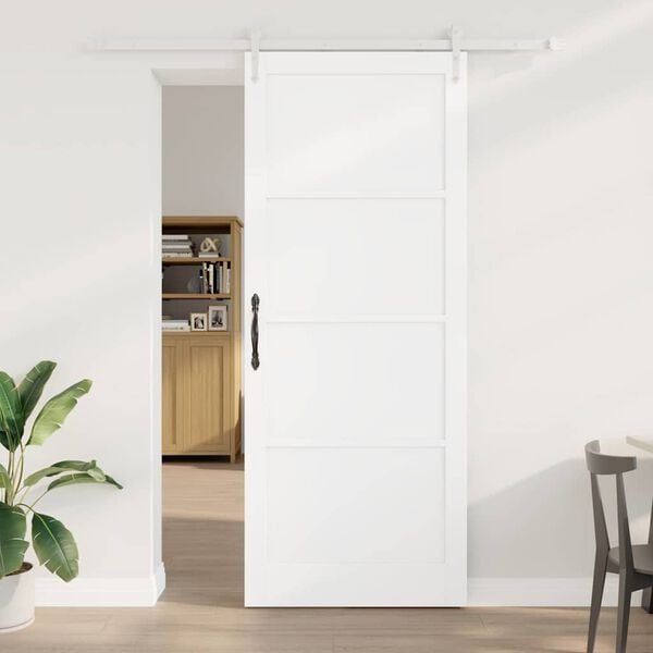 vidaXL Sliding Door ORKDAL White 93 x 232 cm Solid Pine Wood