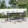 vidaXL 7 Piece Garden Dining Set Black PVC Rattan
